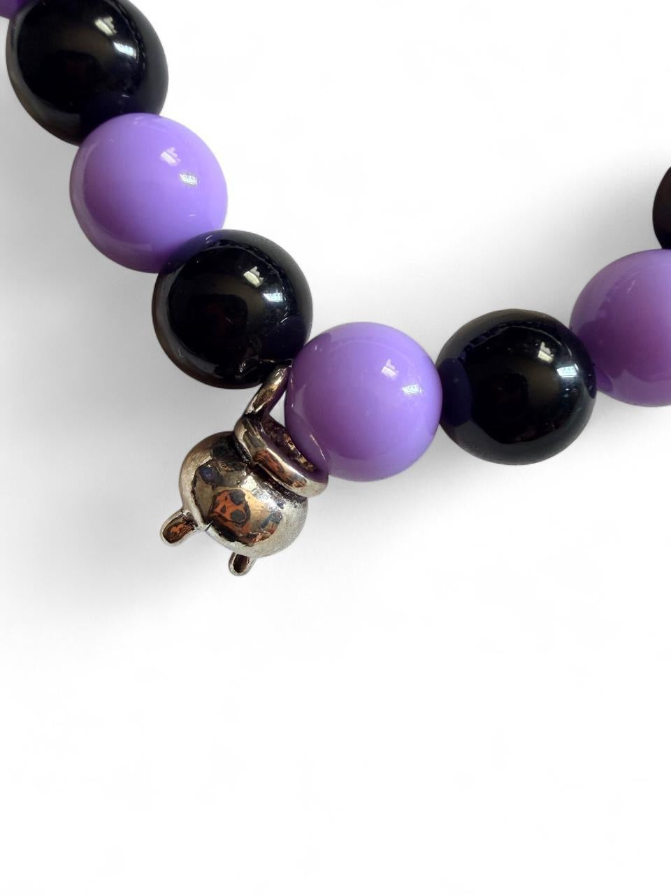 Boo-tiful Witchy Bead Bracelet | Purple & Black Halloween Bracelet with Charms | Boo-tiful Souls Collection