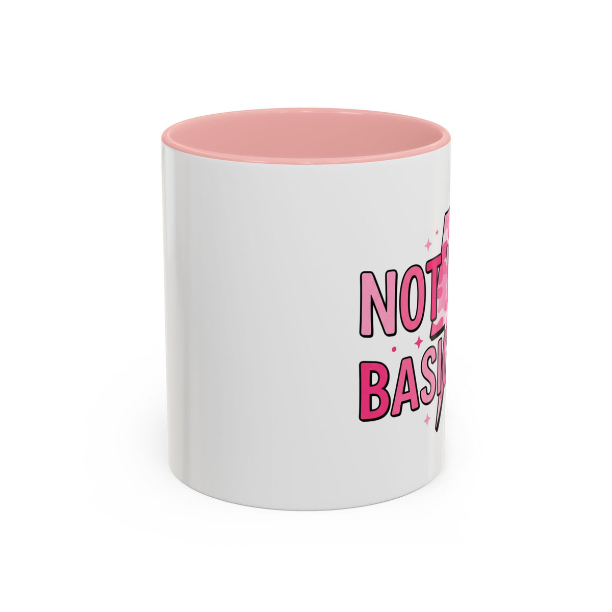 Not Your Basic Boo Coffee Mug — Cute Pink Ghost Accent Mug (11/15oz)