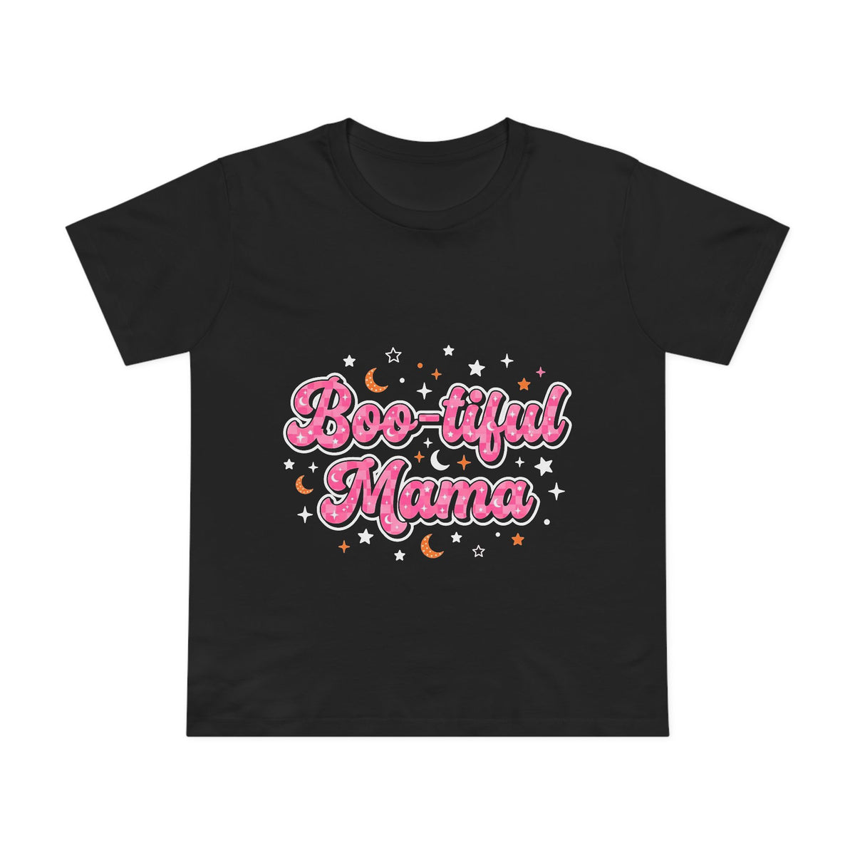Boo-tiful Mama T-Shirt — Cute Halloween Mom Tee with Pink Script