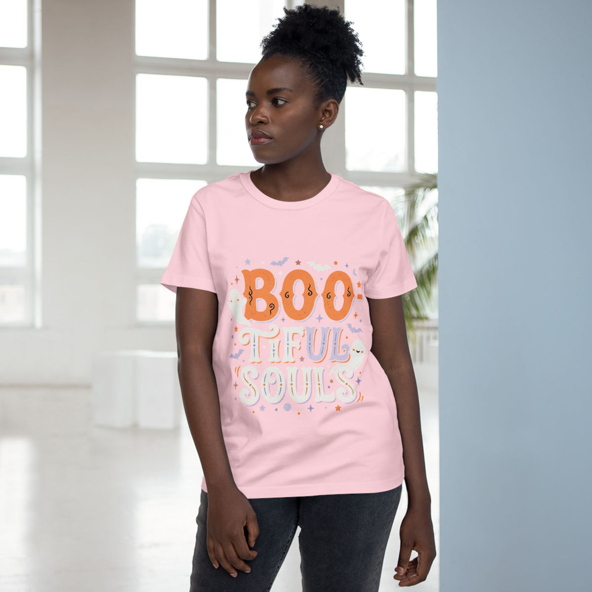 Boo-tiful Souls T-Shirt | Halloween ghost lettering, bats