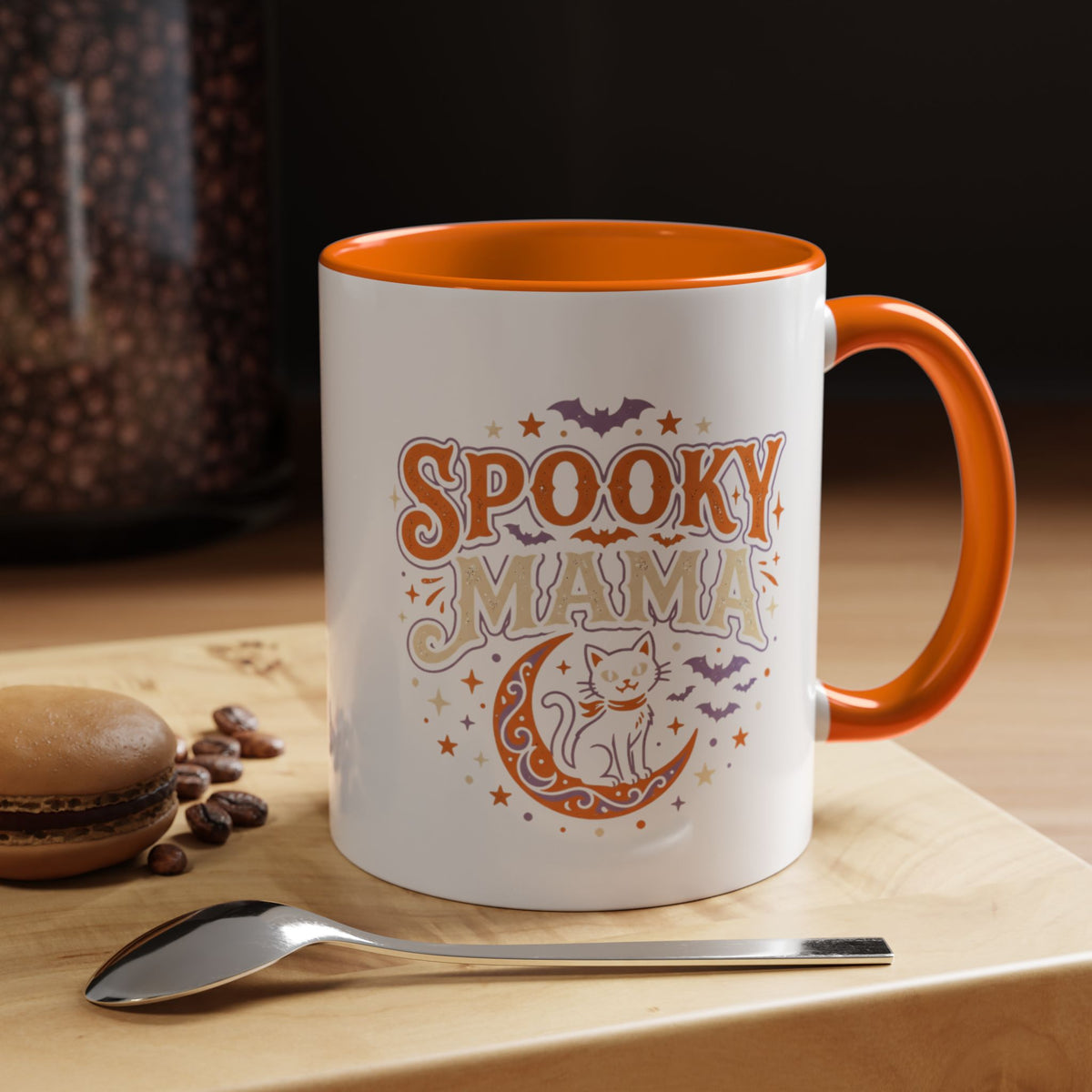 Spooky Mama Cat mug | Accent Coffee Mug