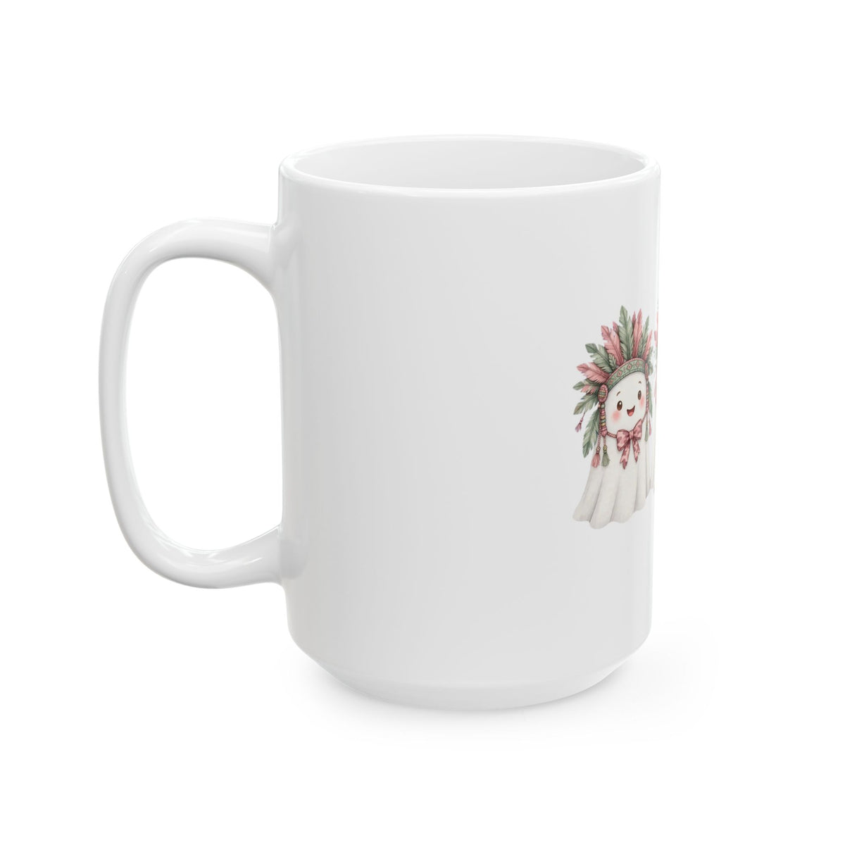 Cute Ghost Trio Ceramic Mug — Adorable Halloween Coffee Cup (11oz/15oz)