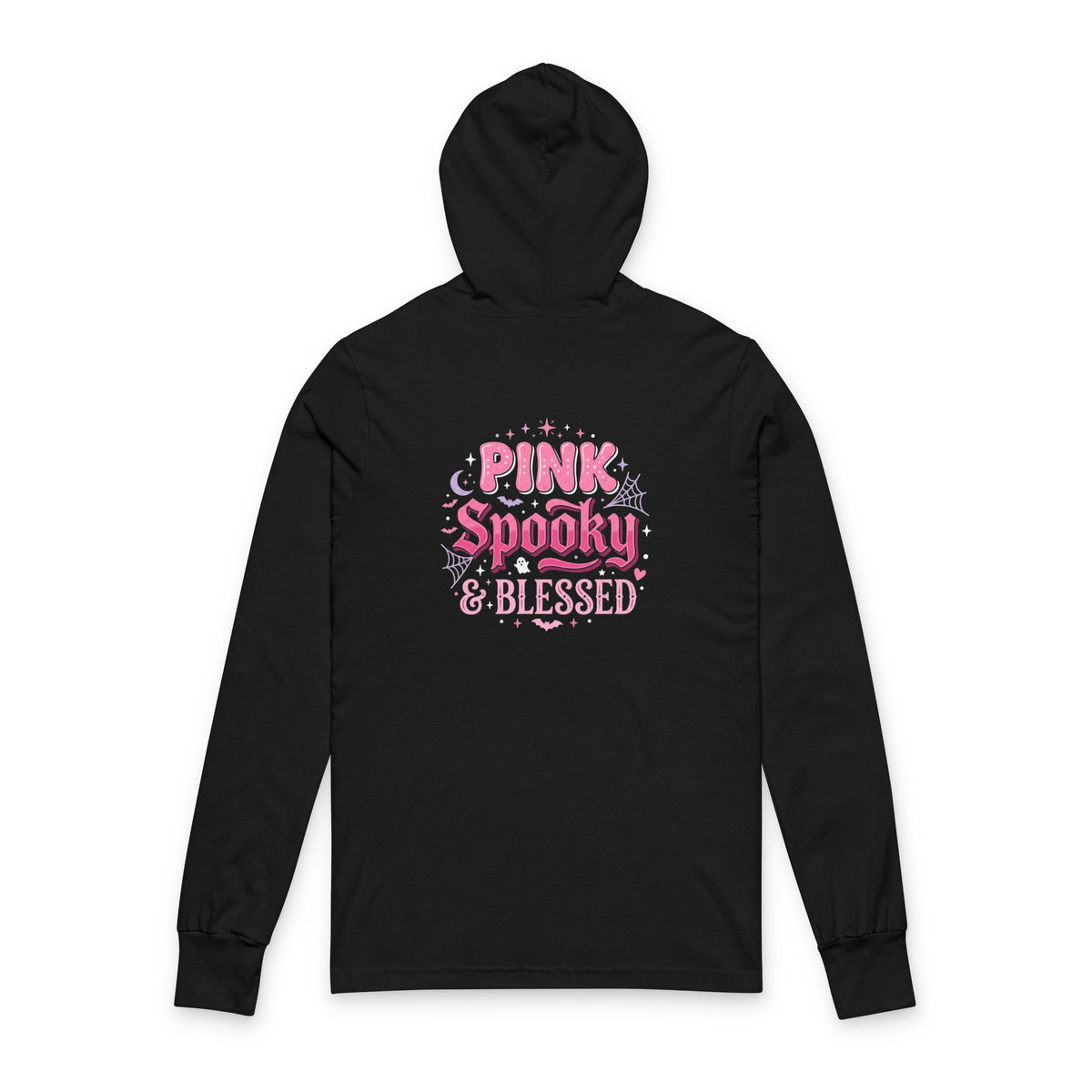 Pink Spooky & Blessed Hooded Long Sleeve Tee