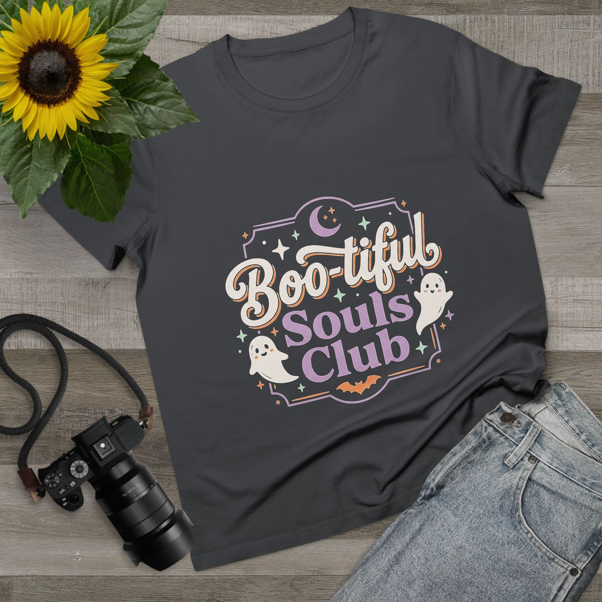 Boo-tiful Souls Club Tee — Women’s Halloween Ghost Graphic T-Shirt