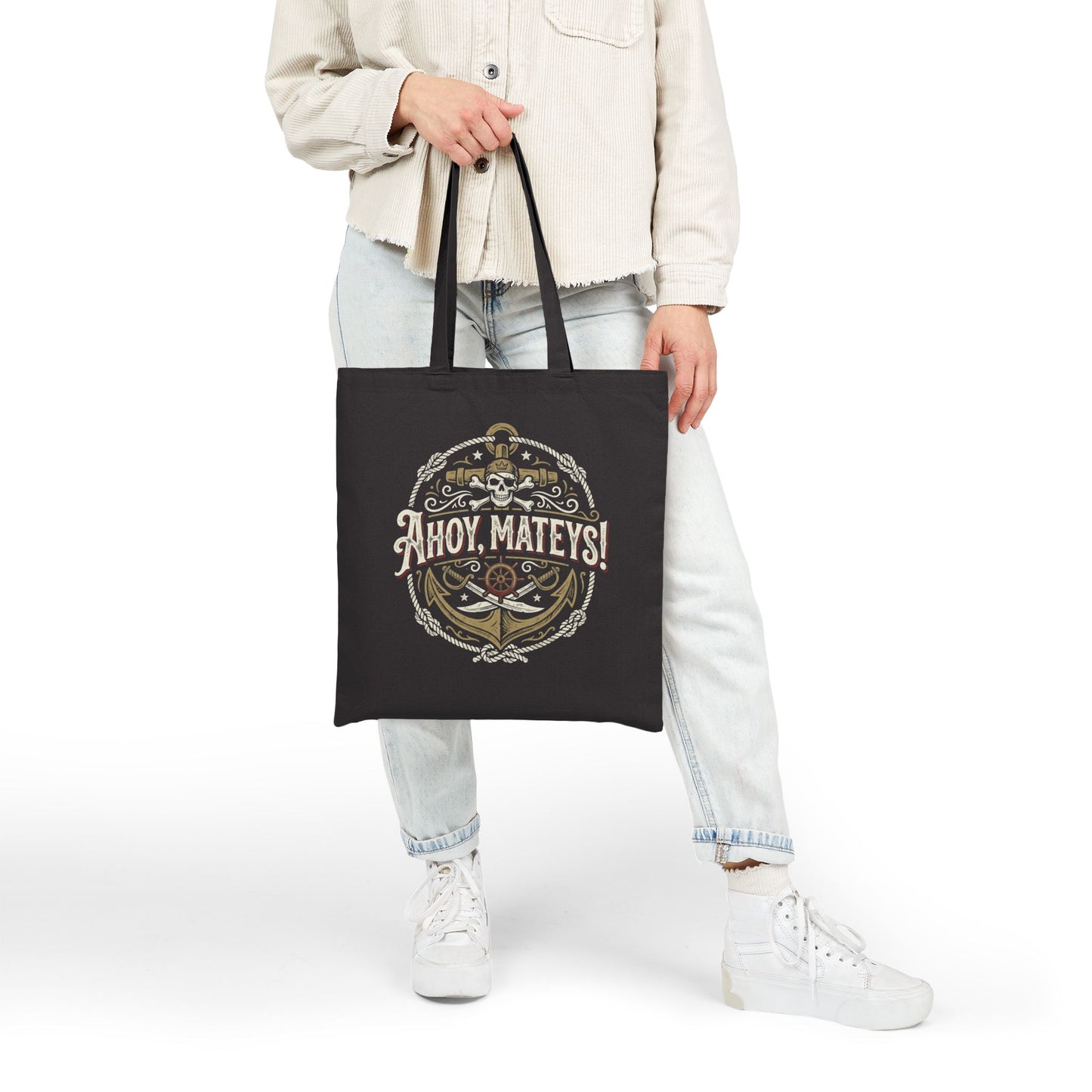 Ahoy Mateys! Pirate Skull Anchor Tote