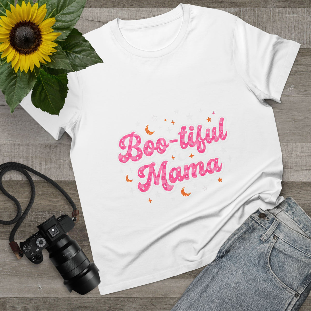 Boo-tiful Mama T-Shirt — Cute Halloween Mom Tee with Pink Script