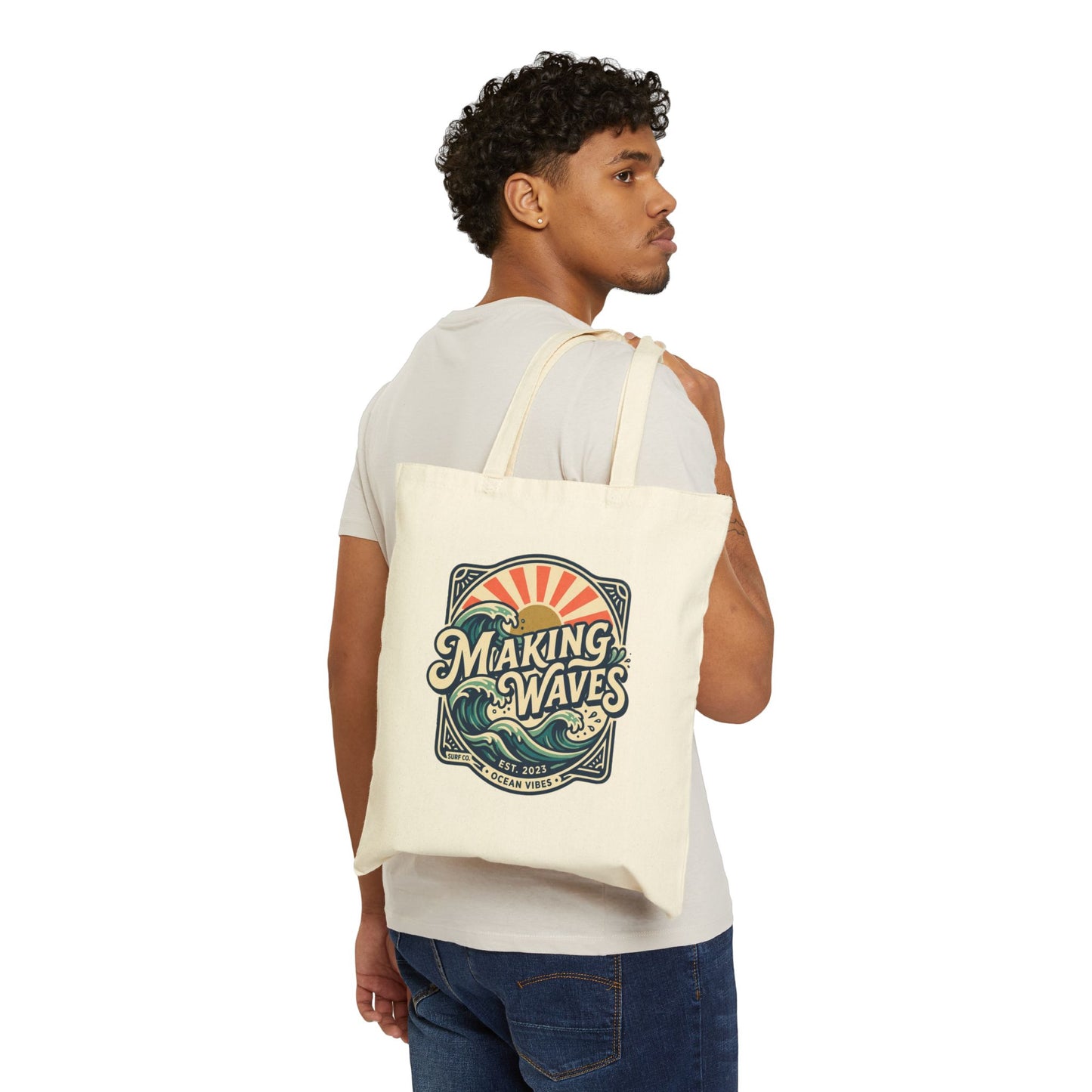 Tote Bag — "Making Waves" Vintage Surf Canvas Tote