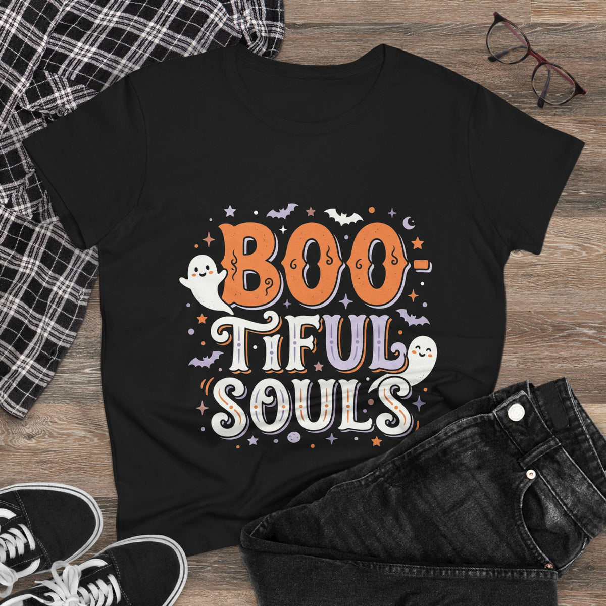 Boo-tiful Souls Tee | Halloween ghosts, bats, spooky lettering