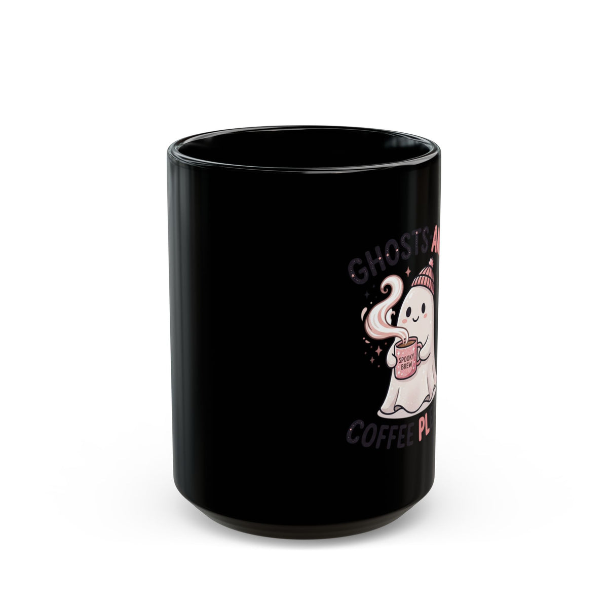 Coffee Ghost Mug — "Ghosts and Coffee Please" Cute Halloween Ceramic Mug