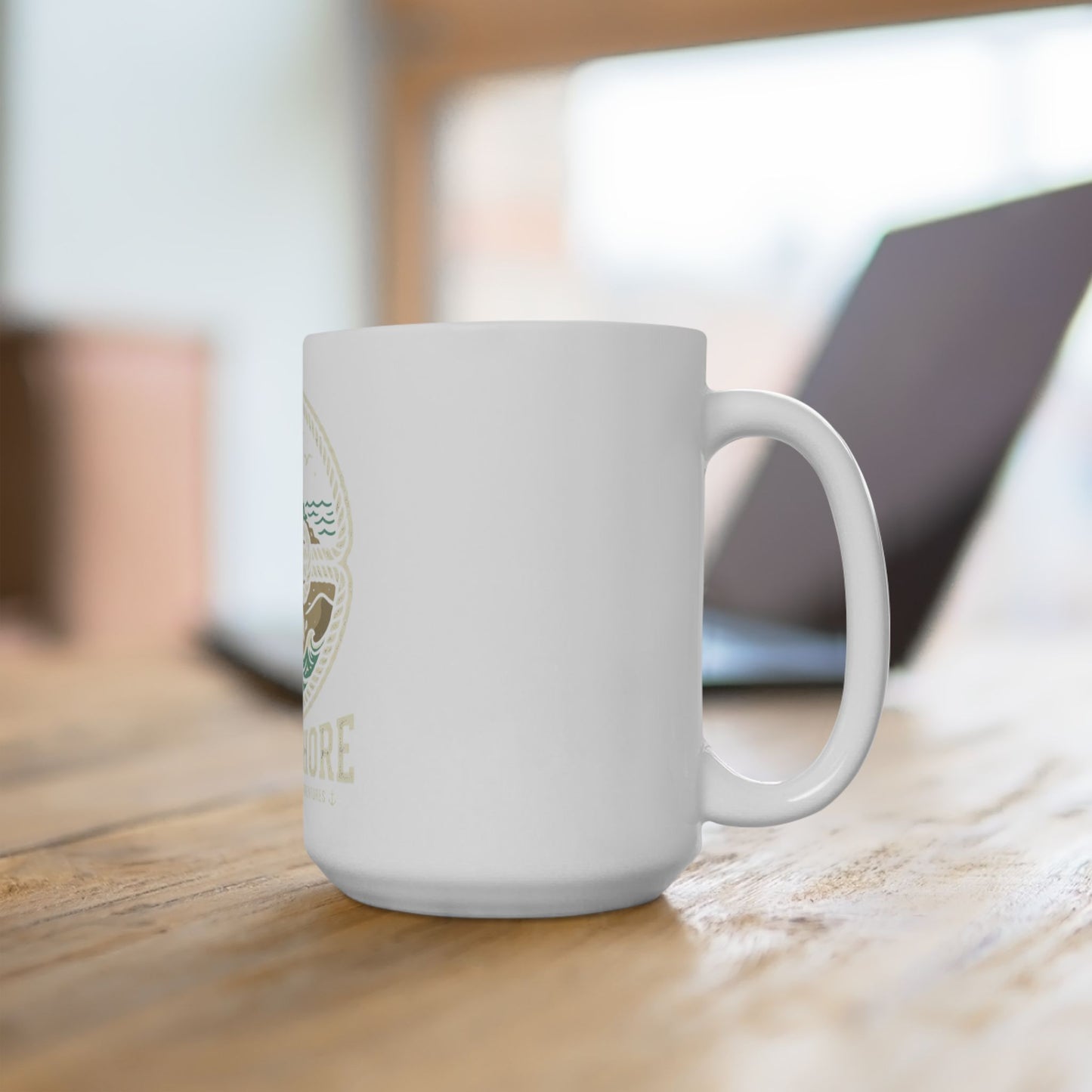 Nautical 'Knot Shore' Ceramic Mug — Lighthouse Ocean Waves Coffee Cup (11oz/15oz)