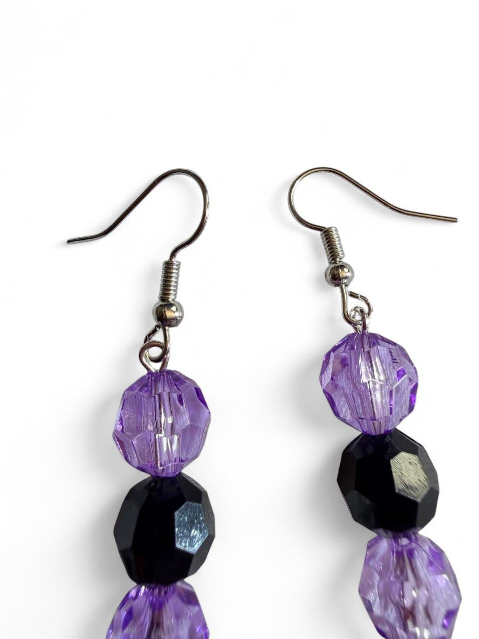 Boo-tiful Witch Heart Earrings | Stamped WITCH Heart Dangle Earrings | Purple & Black Beaded Halloween Earrings | Boo-tiful Souls Collection