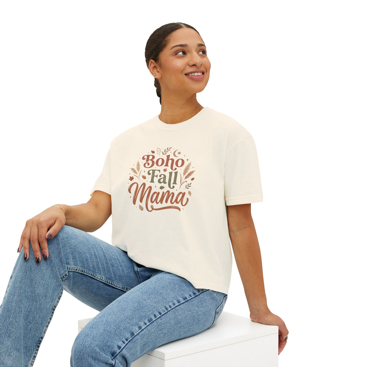 Boho Fall Mama Boxy Tee
