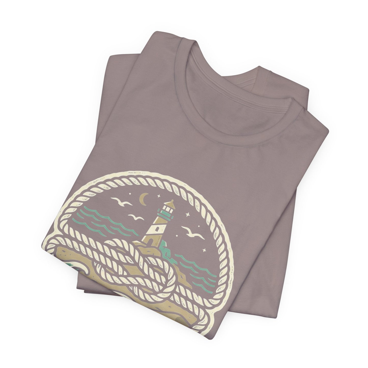 Knot Shore lighthouse rope waves T-Shirt | Coastal graphic tee