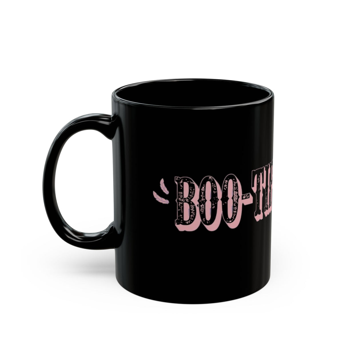 Beautiful Souls Black Coffee Mug – Pink Retro Heart Typography (11oz, 15oz)
