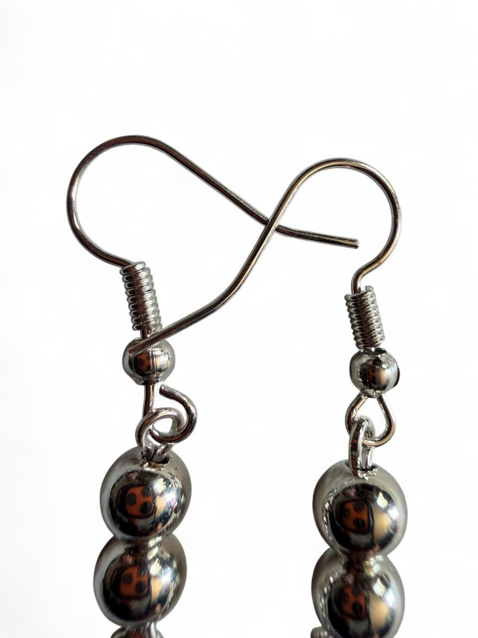 Handmade Silver Floral Drop Earrings