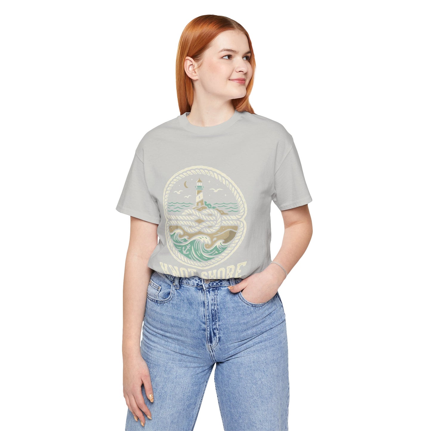 Knot Shore lighthouse rope waves T-Shirt | Coastal graphic tee