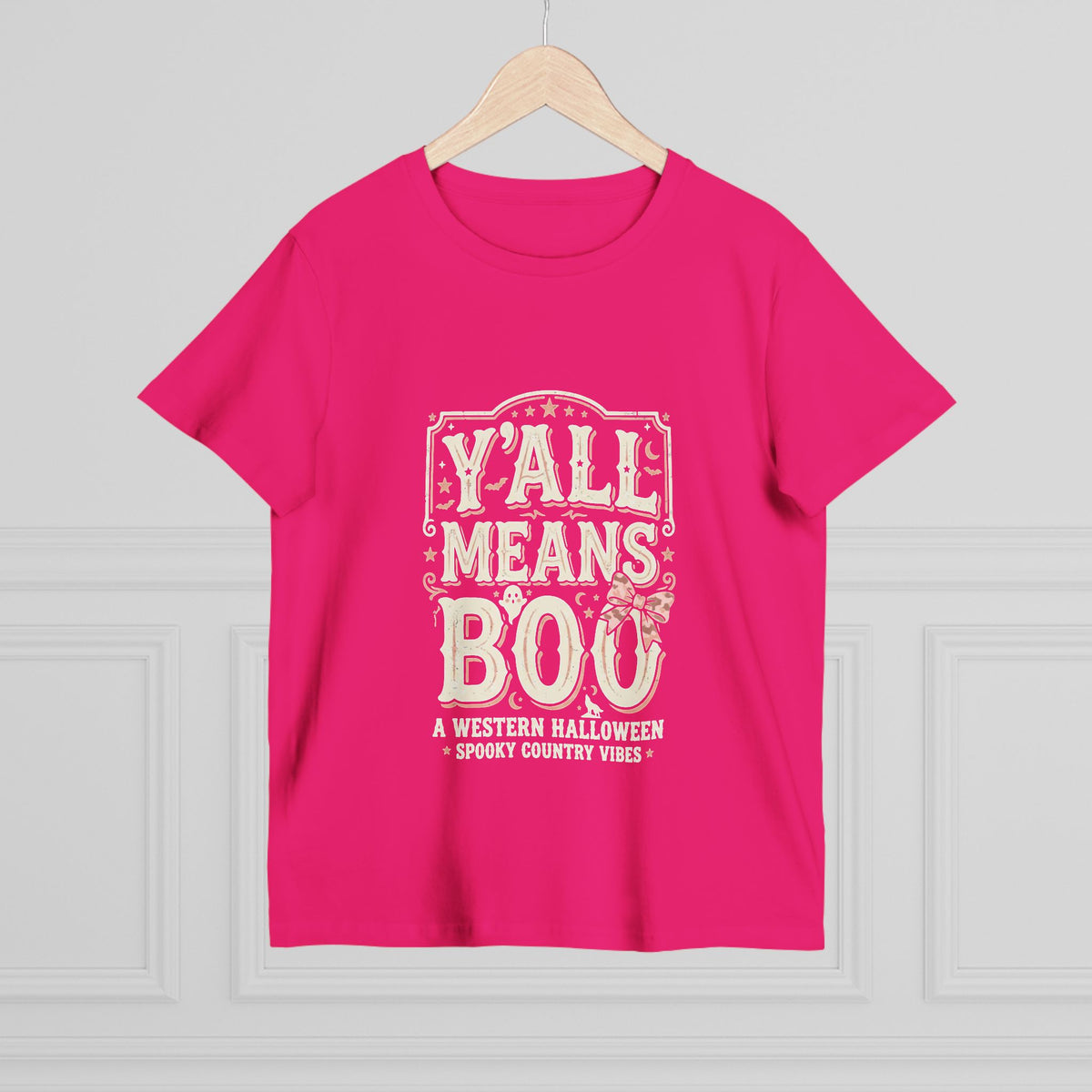 Women’s Tee - "Y'all Means Boo" Western Halloween Graphic Tee