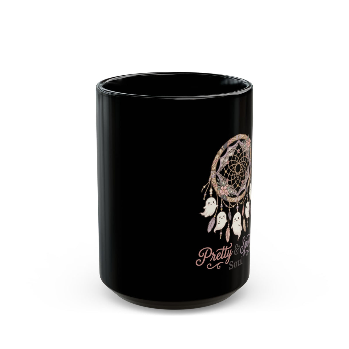 Pretty & Spooky Dreamcatcher Mug | Black Ceramic Coffee Cup