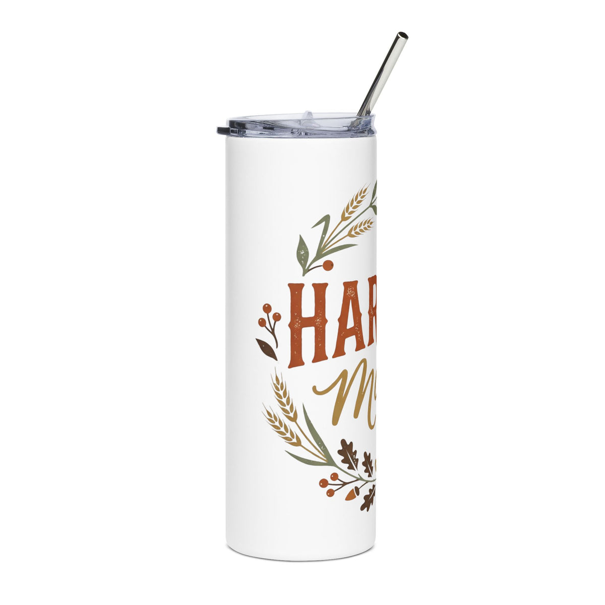 Harvest Mama 20oz Stainless Steel Tumbler – Autumn Floral Pumpkin Travel Cup