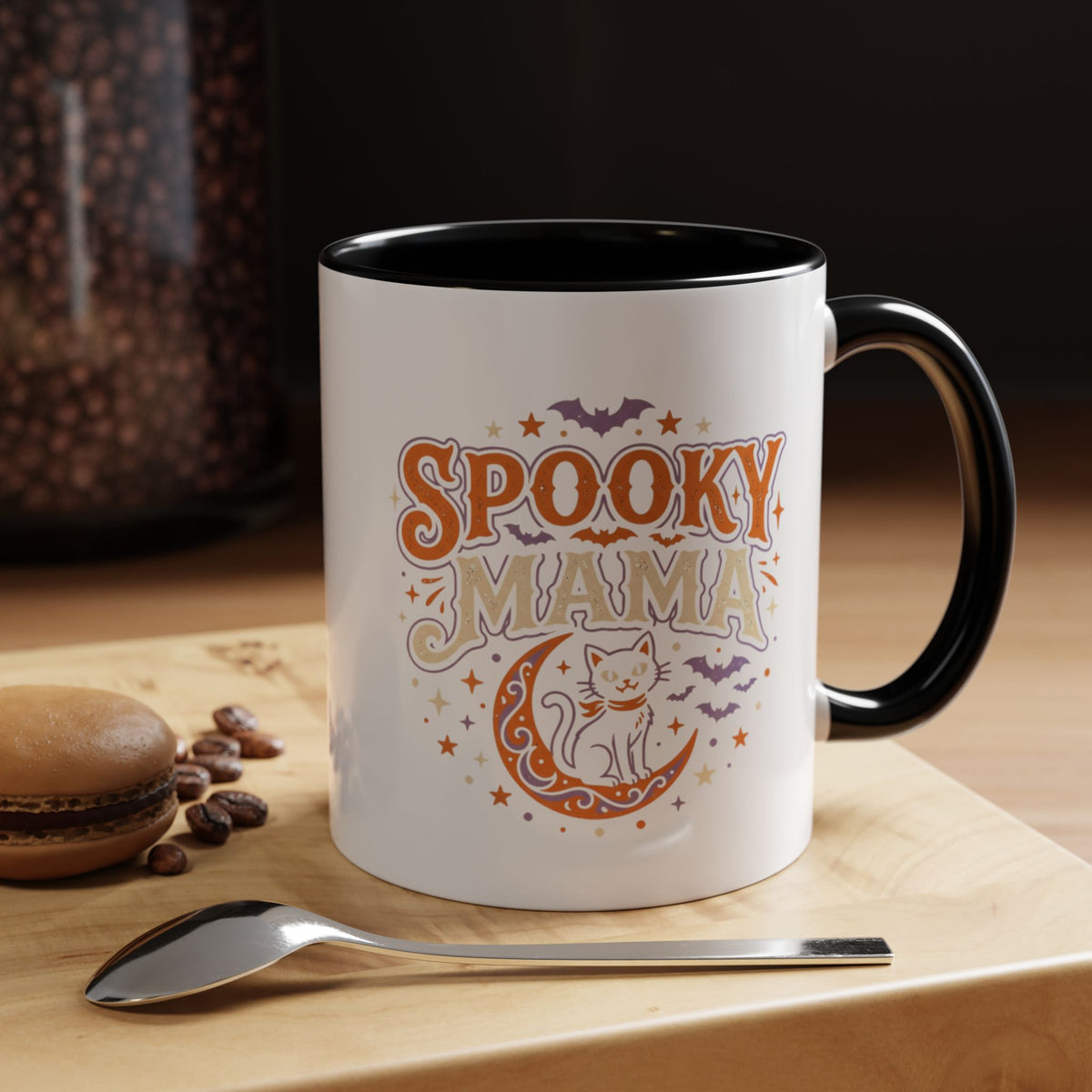 Spooky Mama Cat mug | Accent Coffee Mug