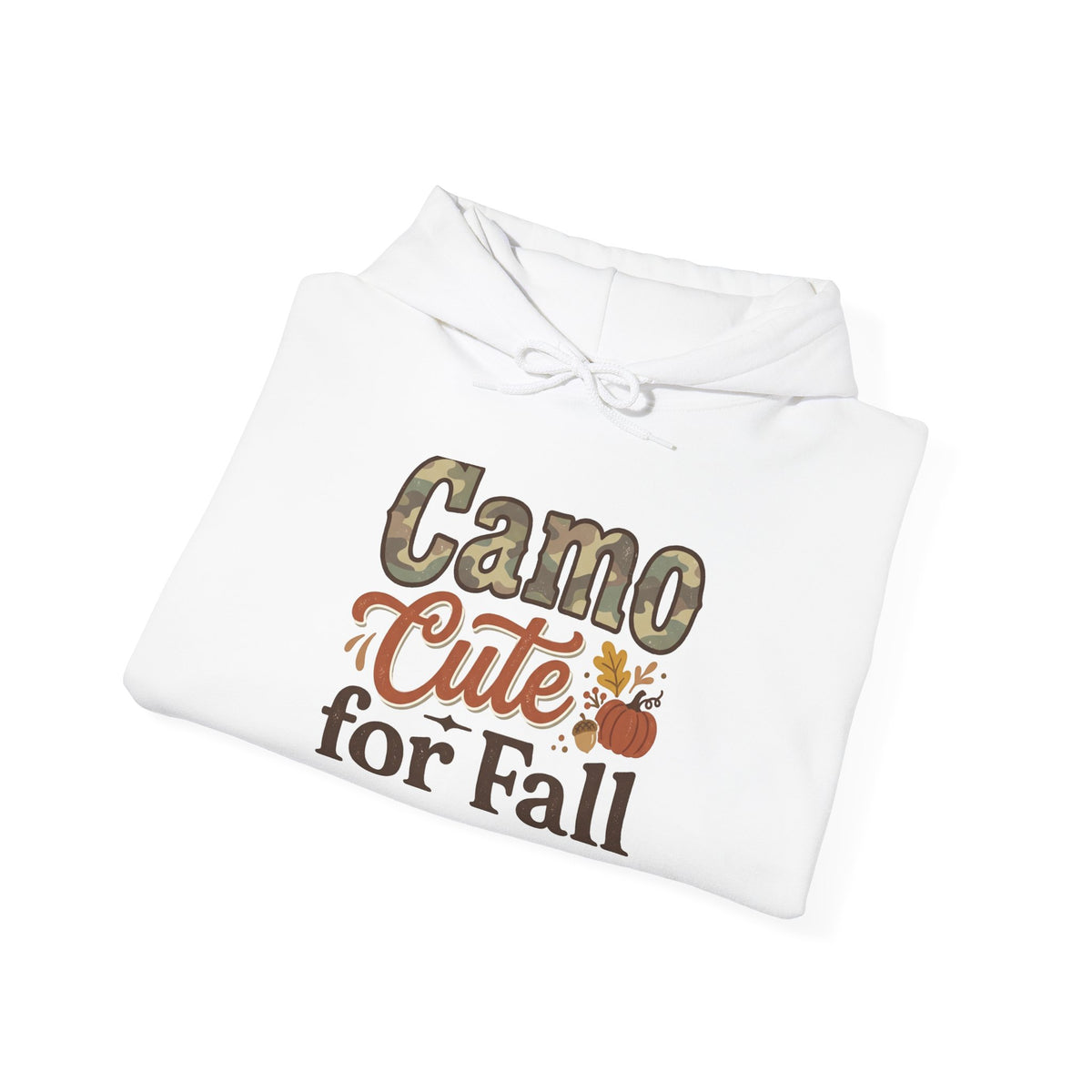 Camo Cute for Fall Hoodie — Autumn Camo Graphic Pullover for Women & Kids