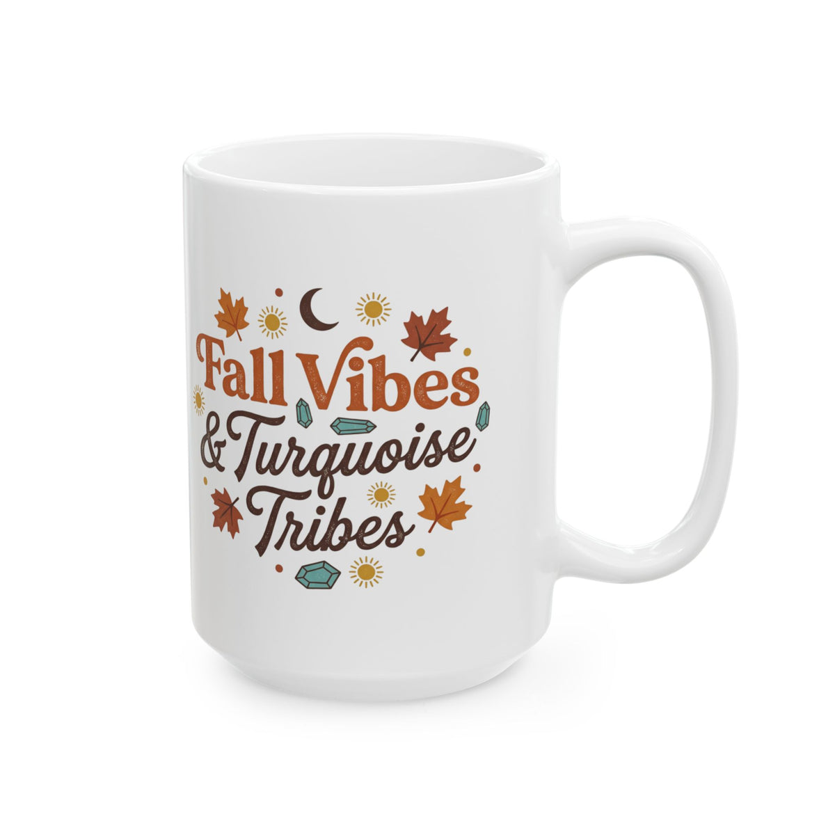Fall Vibes Ceramic Mug - "Fallin' & Tumblein' Time" Autumn Leaves Coffee Cup (11oz/15oz)