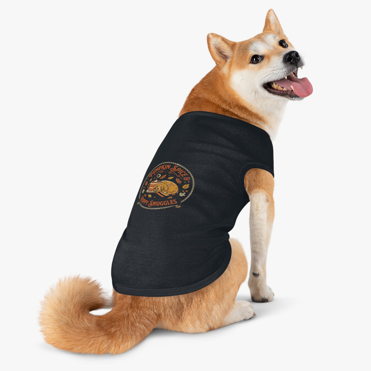 Pumpkin Spice & Puppy Snuggles Pet Tank Top — Fall Dog Shirt