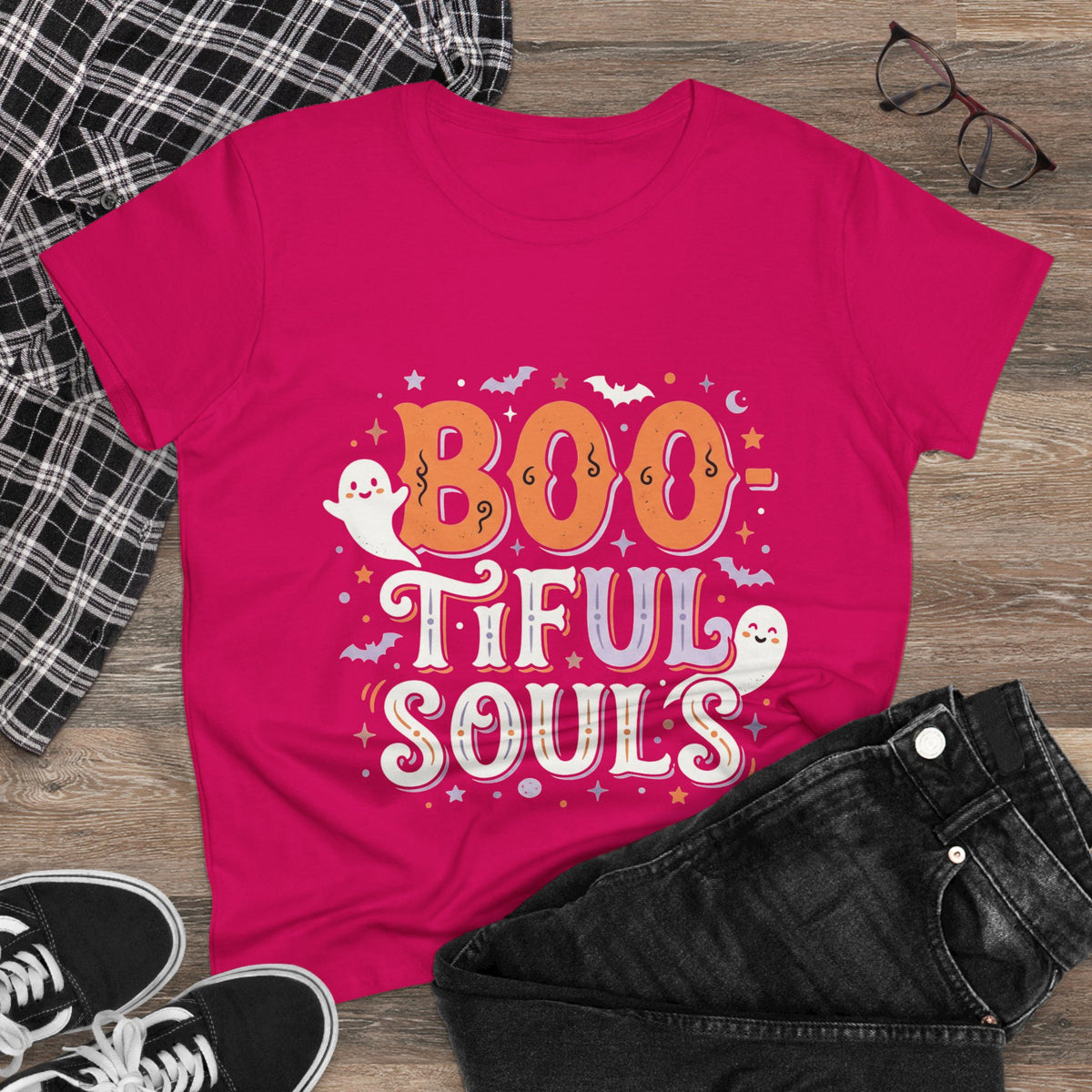 Boo-tiful Souls Tee | Halloween ghosts, bats, spooky lettering