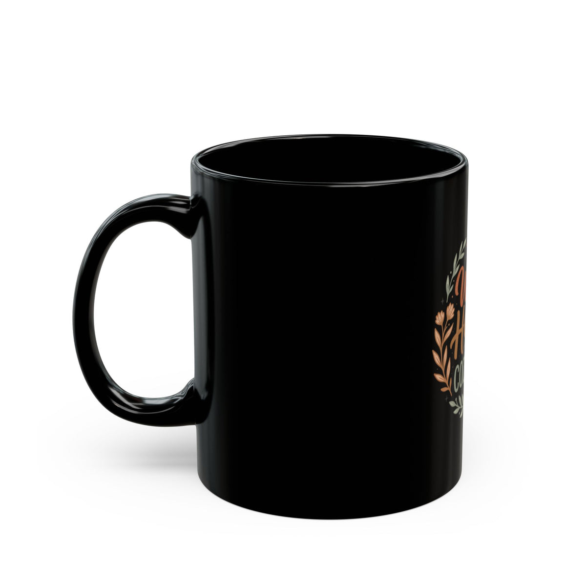 Wild Heart Cozy Soul Black Mug — Inspirational Floral Coffee Cup (11oz & 15oz)