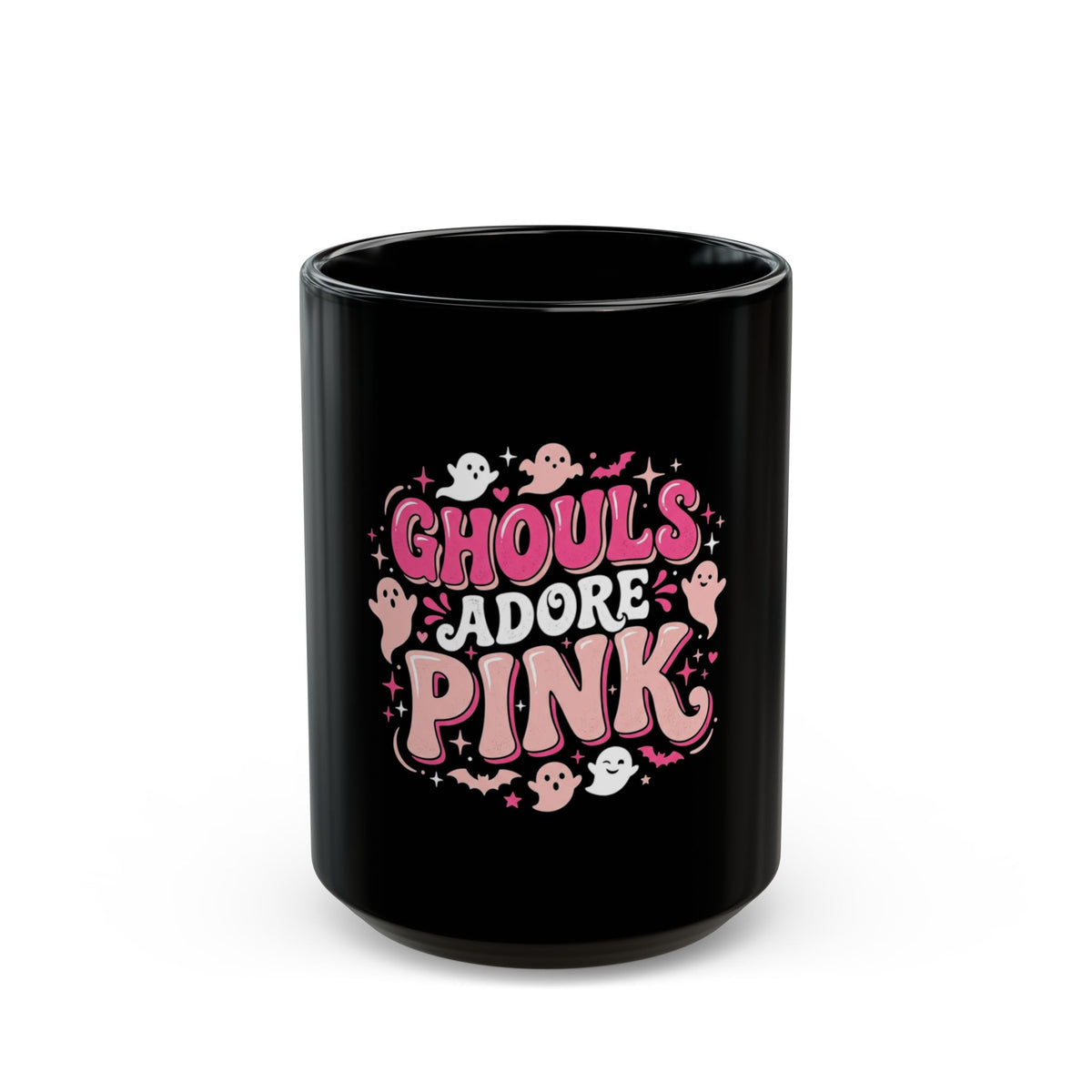 Ghouls Adore Pink Mug — Cute Halloween Ghosts Coffee Cup (11oz/15oz)