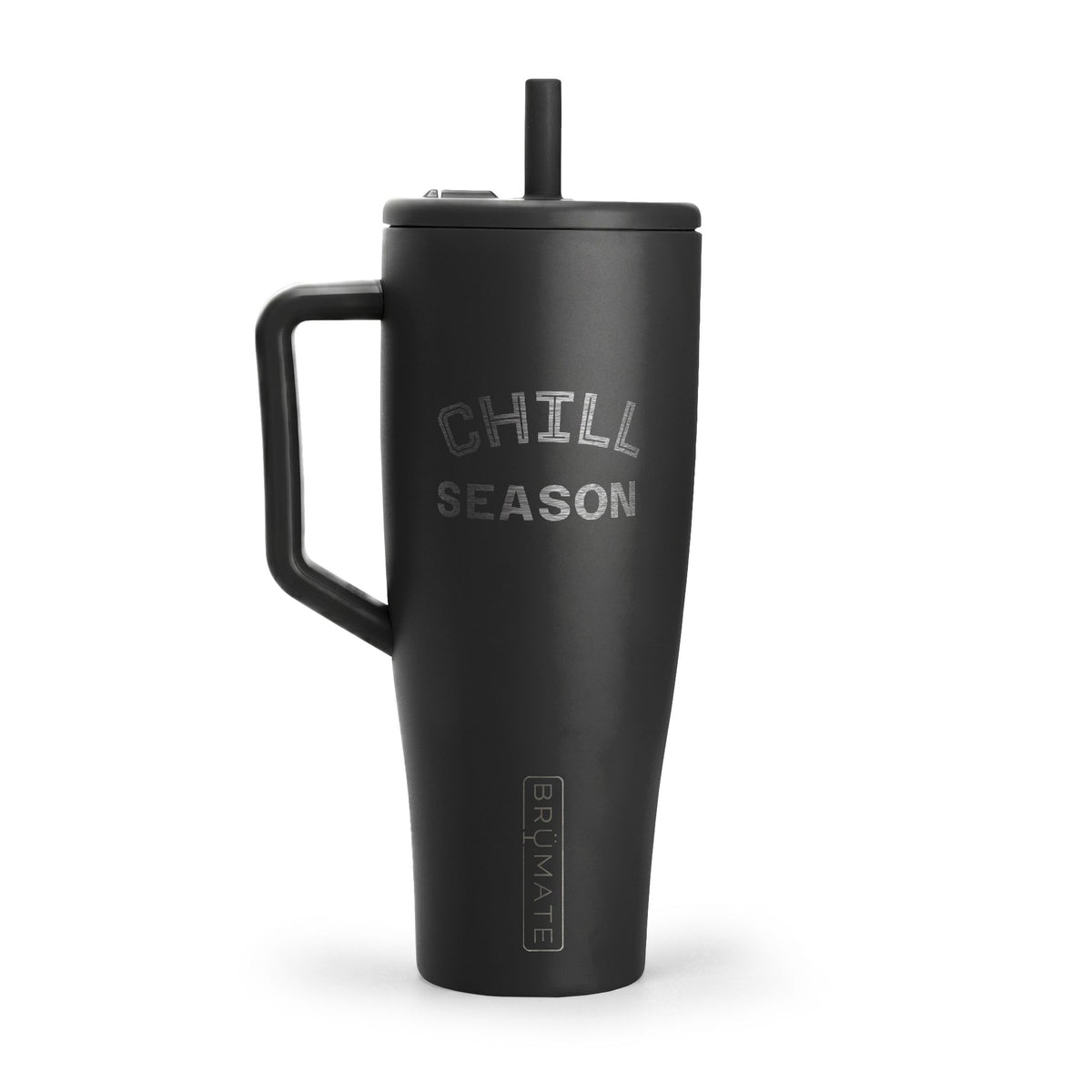 40oz Insulated Tumbler - "Chill Season" Engraved Travel Mug with Lid & Handle