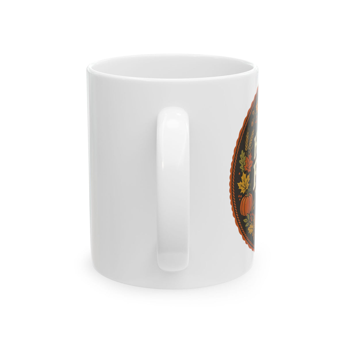 Happy Fall Y'all Ceramic Mug — Autumn Pumpkin & Leaves Coffee Cup (11oz, 15oz)
