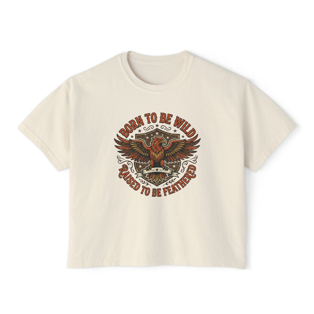 Born to Be Wild Eagle Graphic Tee — Women's Boxy Cropped T-Shirt