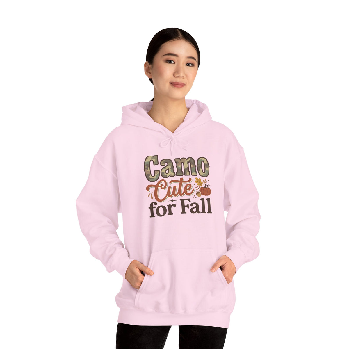 Camo Cute for Fall Hoodie — Autumn Camo Graphic Pullover for Women & Kids