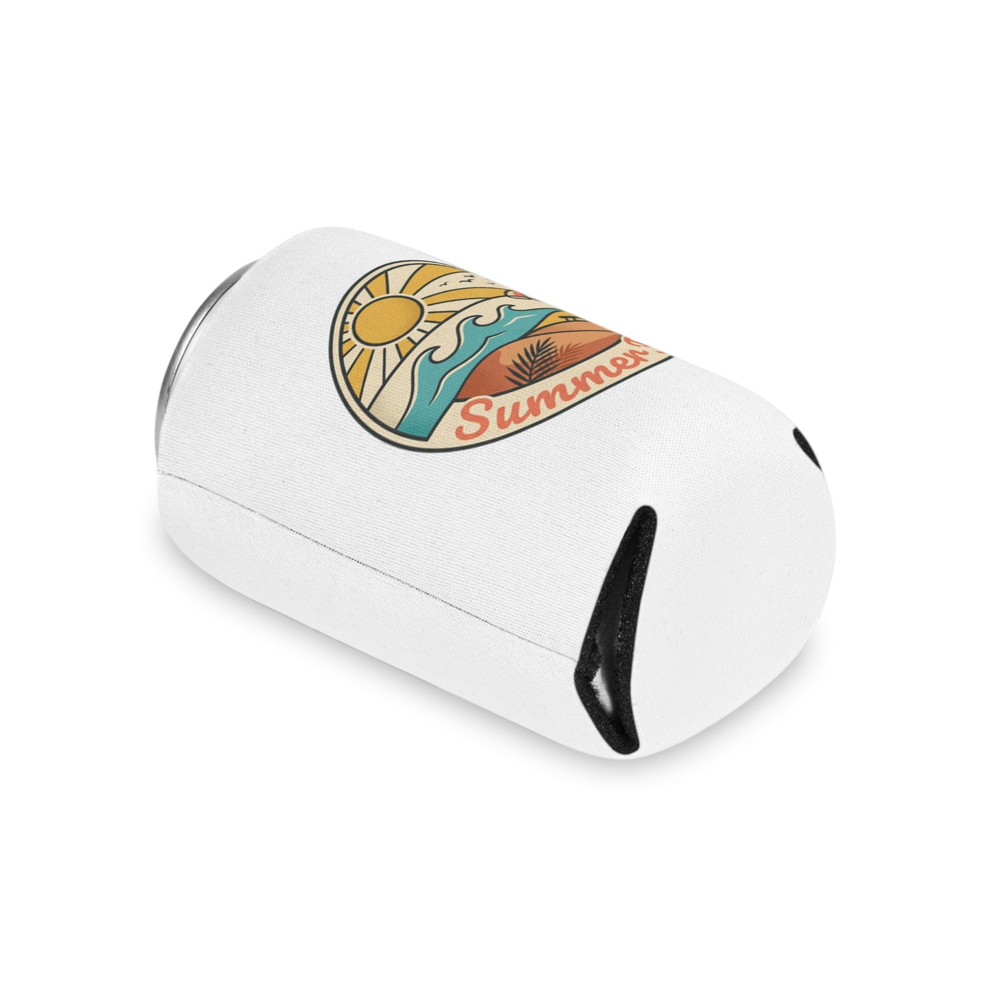 Can Cooler — "Summer Fun" Beach Scene Neoprene Beer Cozy