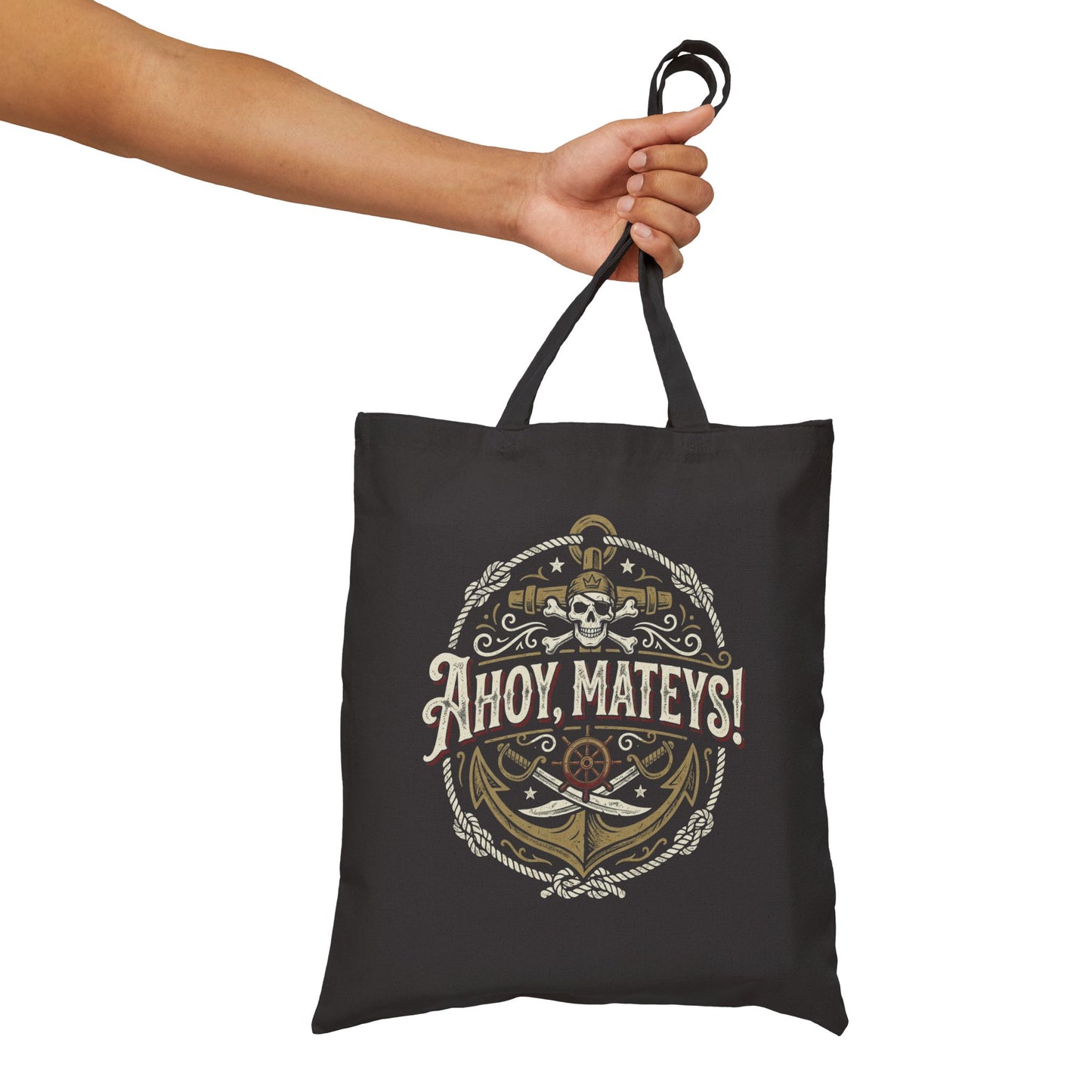 Ahoy Mateys! Pirate Skull Anchor Tote