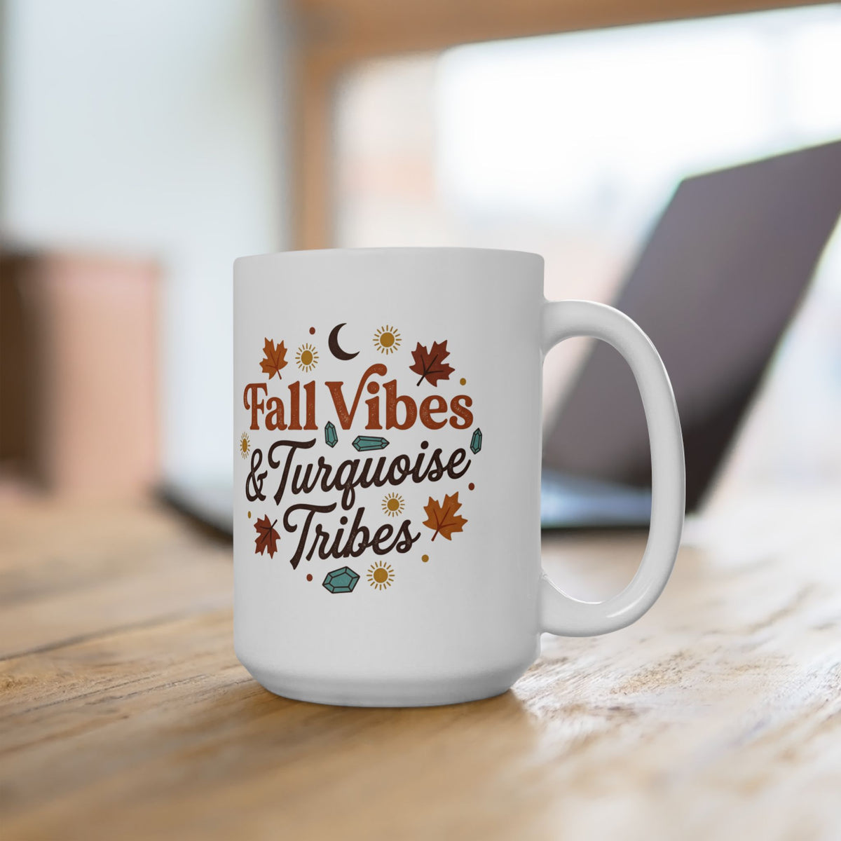 Fall Vibes Ceramic Mug - "Fallin' & Tumblein' Time" Autumn Leaves Coffee Cup (11oz/15oz)