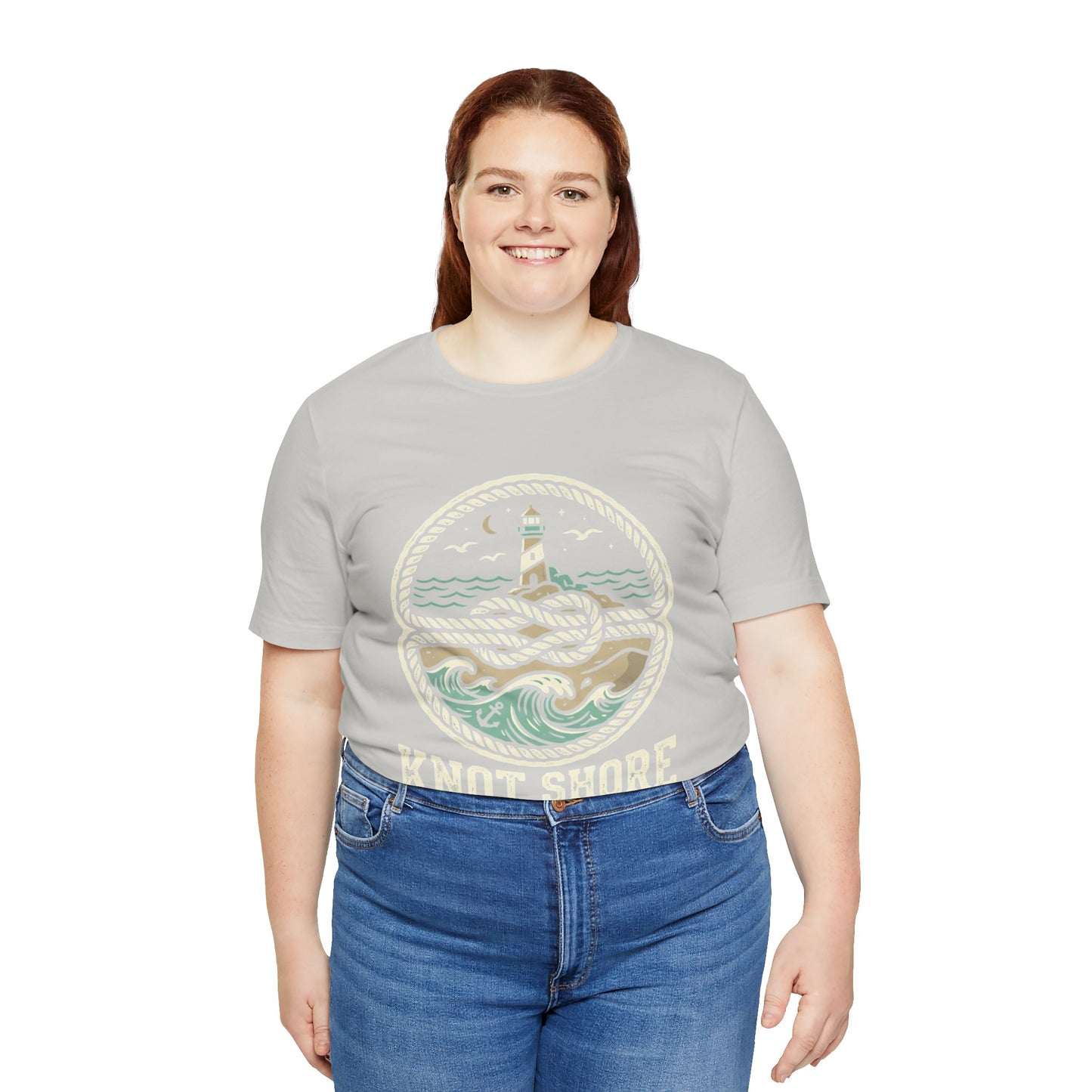 Knot Shore lighthouse rope waves T-Shirt | Coastal graphic tee