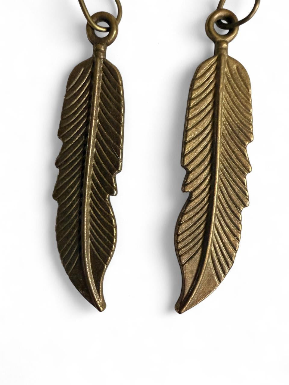 Harvest Souls Turquoise Feather Earrings