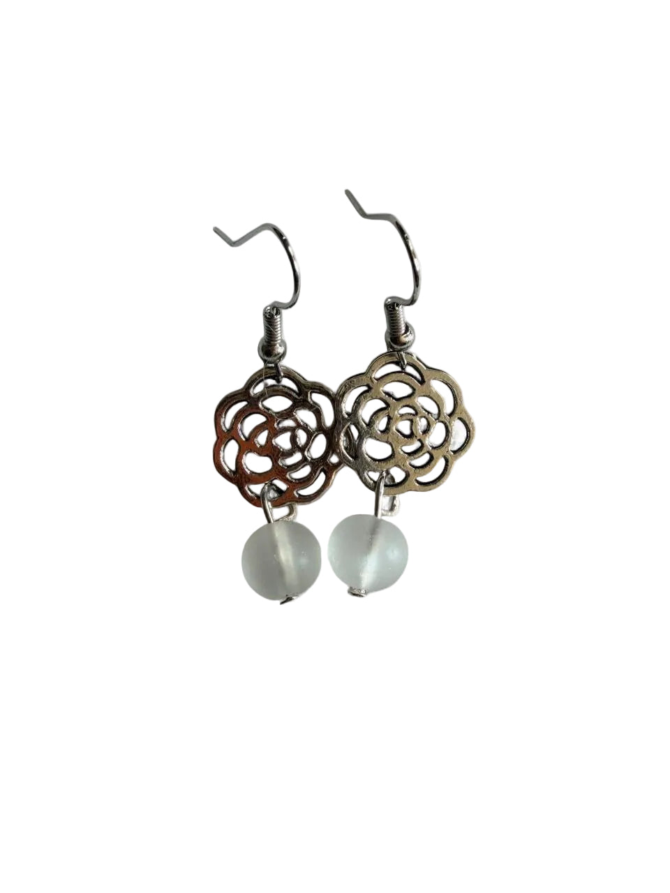 Handmade Frosted Acrylic Drop Earrings