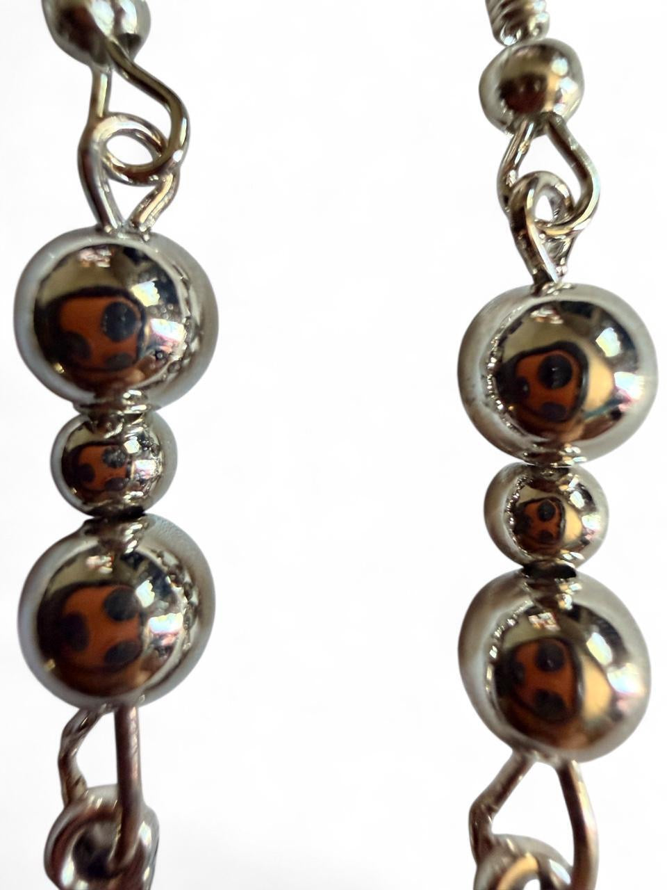 Harvest Metallic Leaf Earrings | Silver Beaded Leaf Dangle Earrings | The Harvest Souls Collection