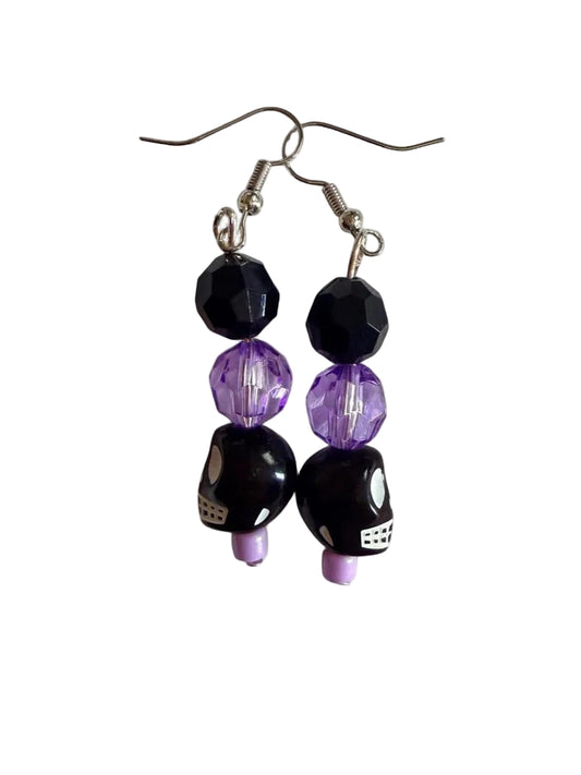 Boo-tiful Black Skull Earrings | Halloween Dangle Earrings | Boo-tiful Souls Collection