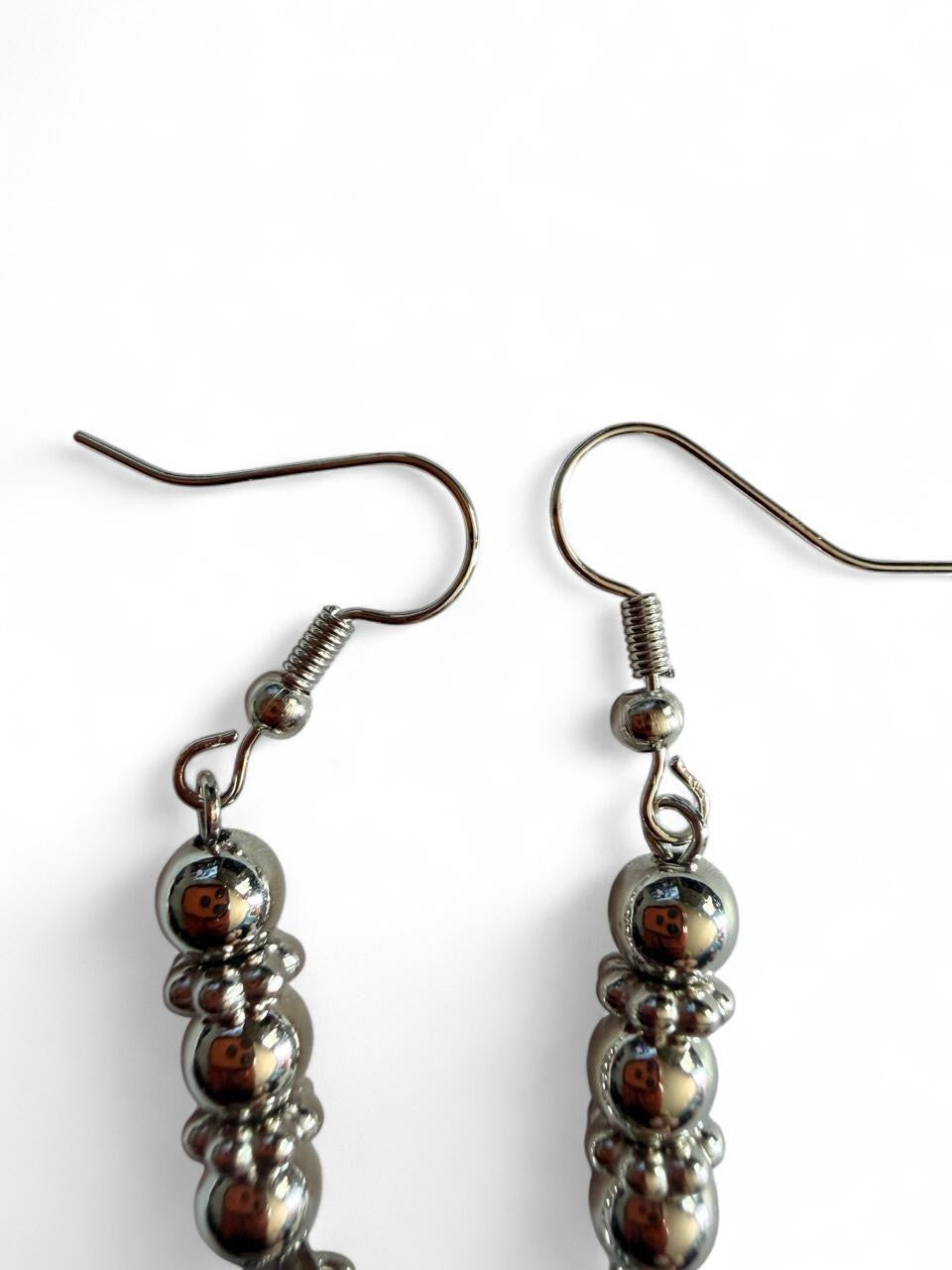 Handmade Turquoise Patina Teardrop Earrings | Boho Silver Statement Earrings