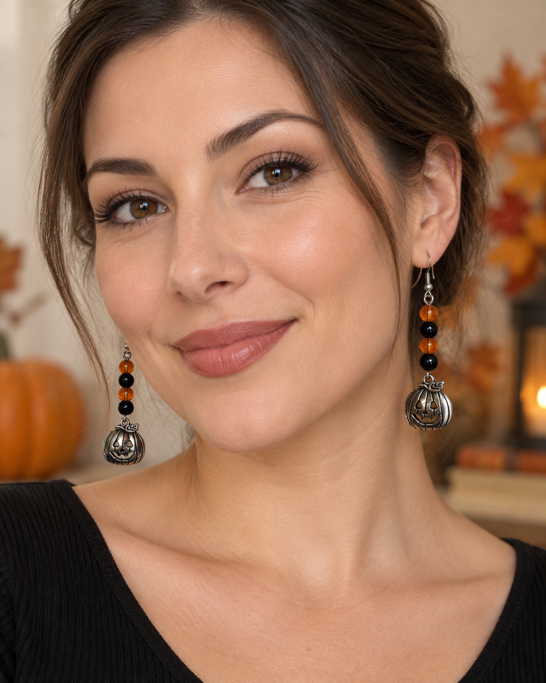 BOO-TIFUL SOULS Pumpkin Jack-O’-Lantern Earrings