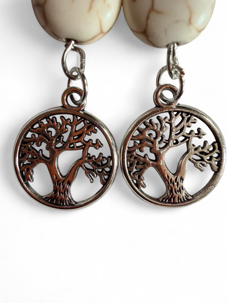 Handmade Tree of Life Earrings – Natural Stone Style • Boho Artisan Jewelry