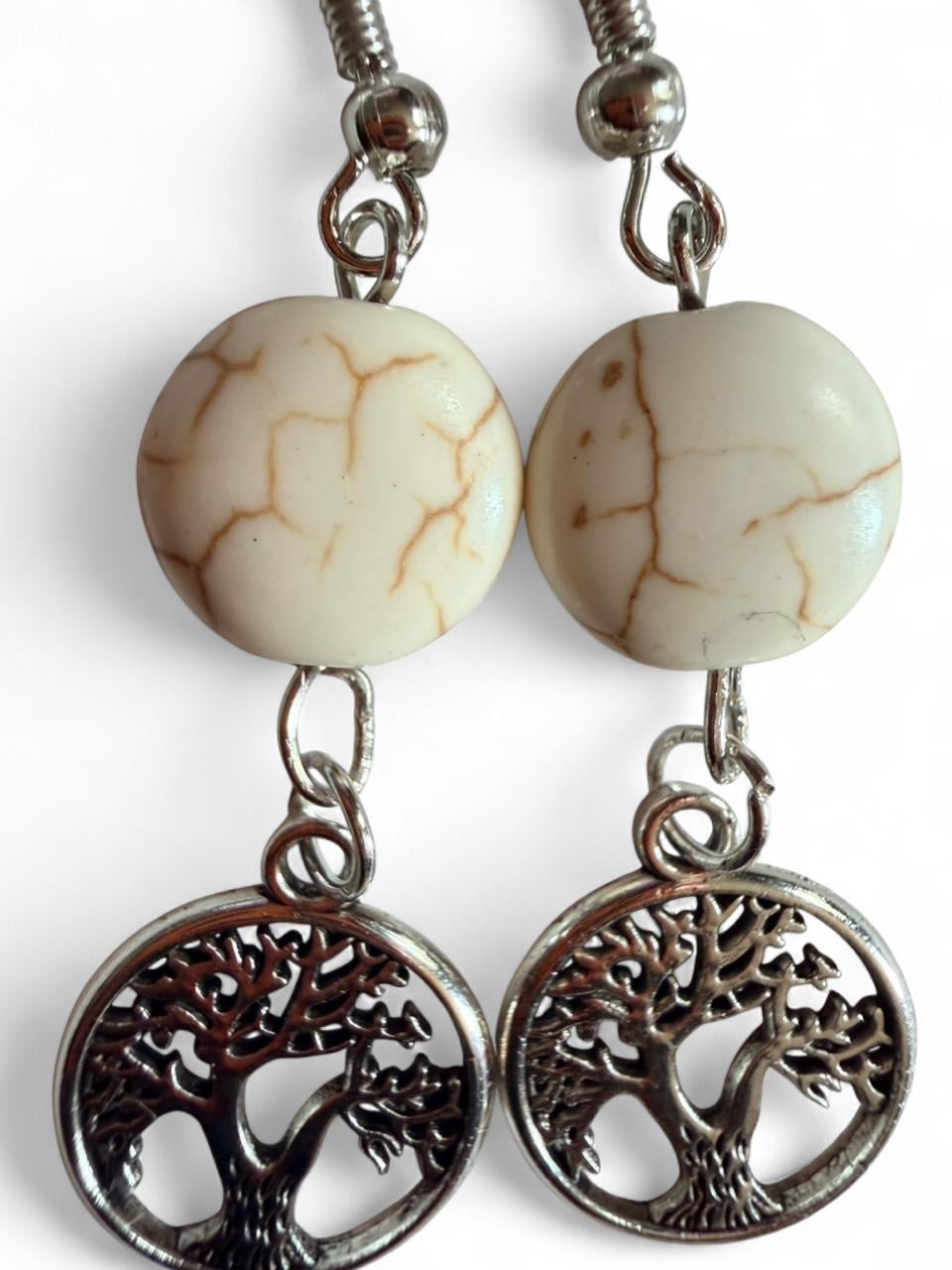 Handmade Tree of Life Earrings – Natural Stone Style • Boho Artisan Jewelry