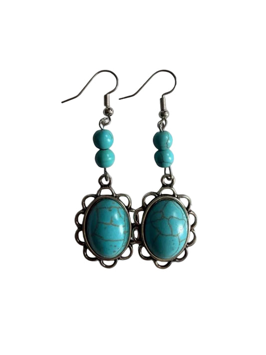 Turquoise Dream Dangle Earrings — Handmade in Georgia