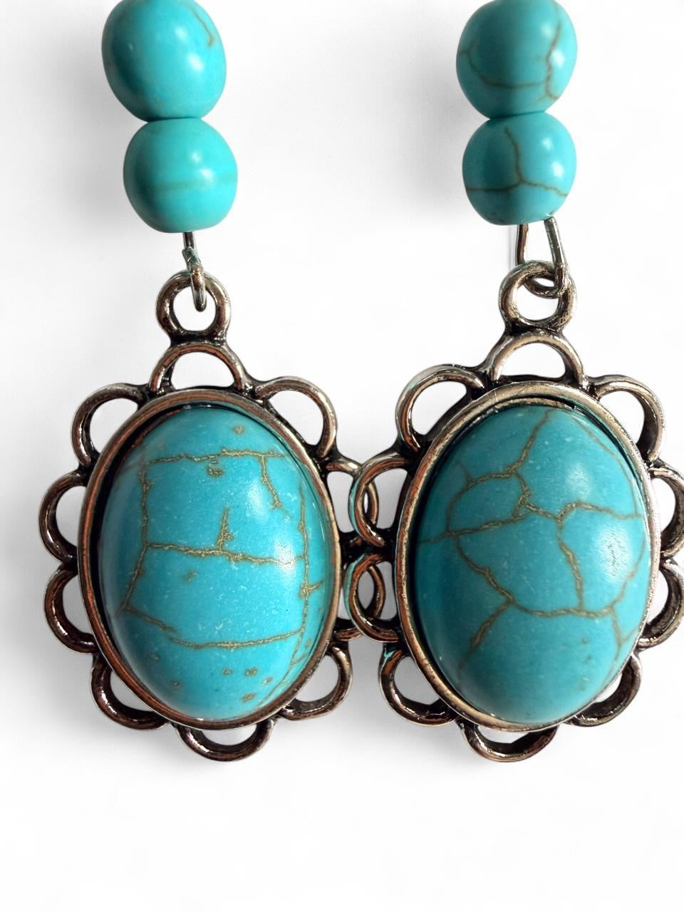 Turquoise Dream Dangle Earrings — Handmade in Georgia