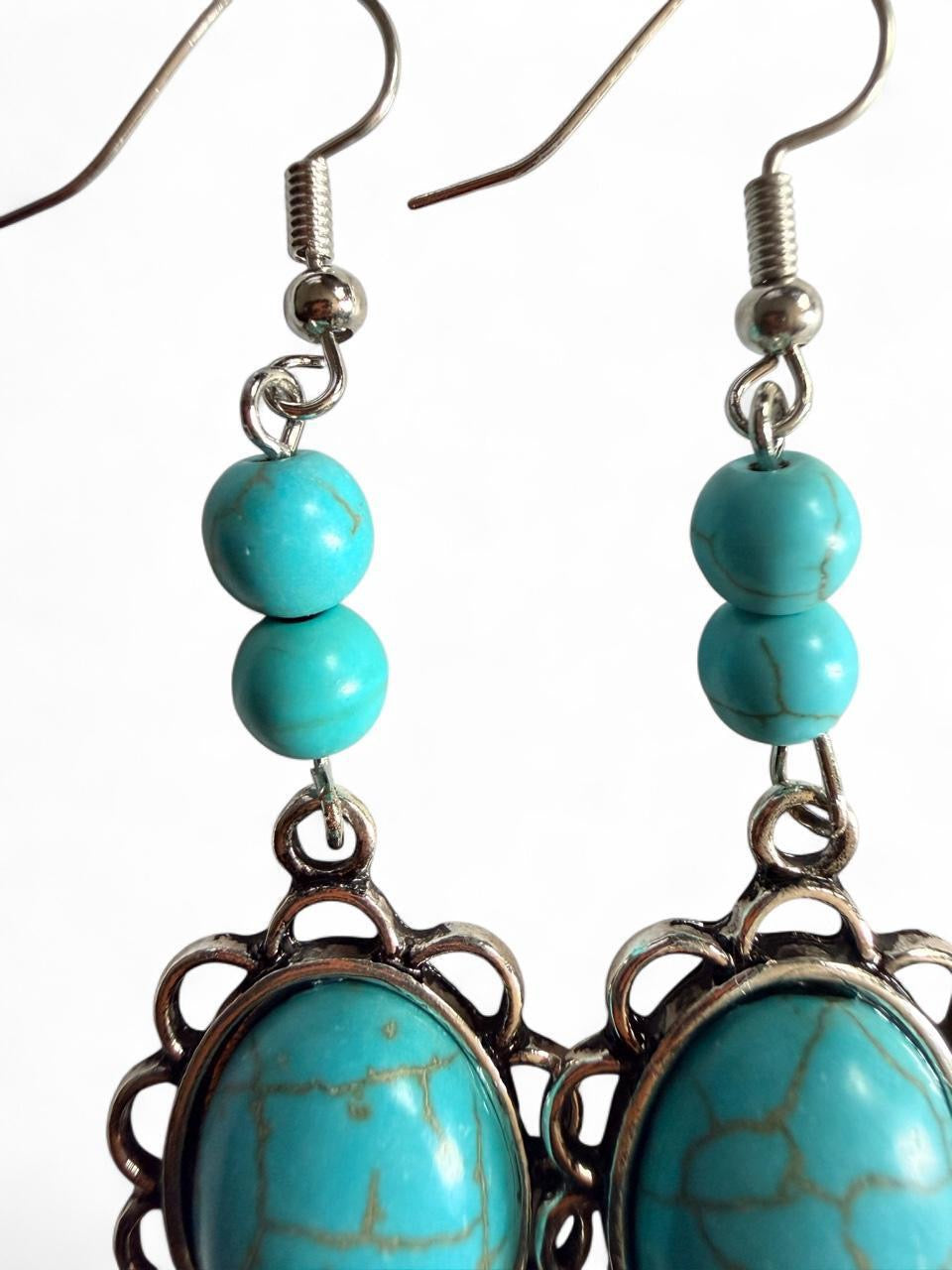 Turquoise Dream Dangle Earrings — Handmade in Georgia