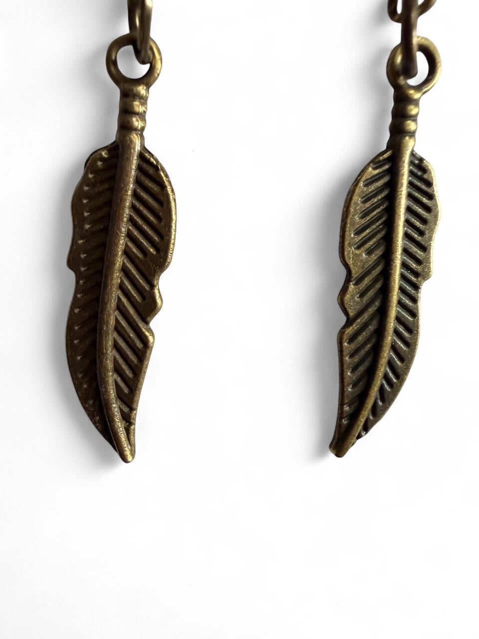 Handmade Southwest Boho Feather Earrings | Turquoise, Red & White Howlite